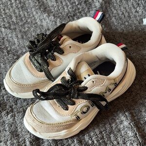 Tommy Hilfiger Tan and Black Sneakers with Chunky Design